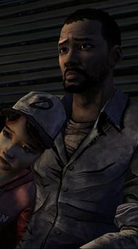 Lee and Clementine from the Walking Dead