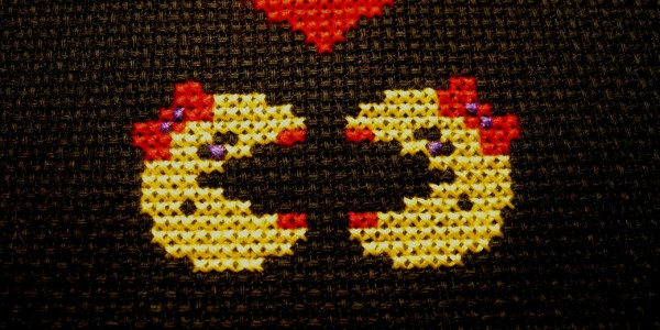 Pac Man cross stitch