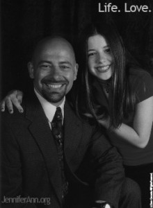 Drew Crescent, founder of Jennifer Ann Group for the prevention of dating violence, with his daughter Jennifer.