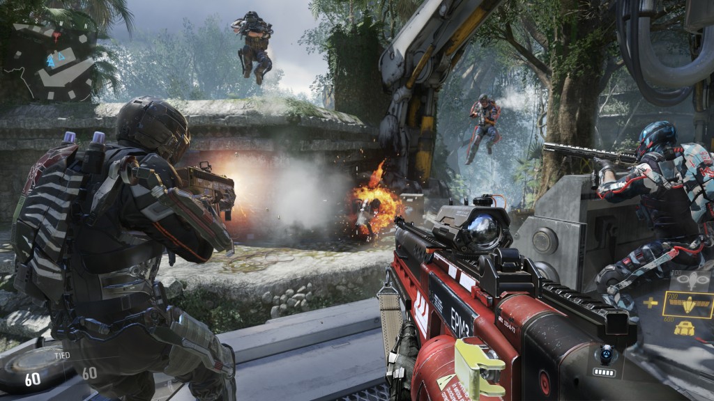 Advanced Warfare has a lot of jumping and weaponry that's just slightly futuristic.