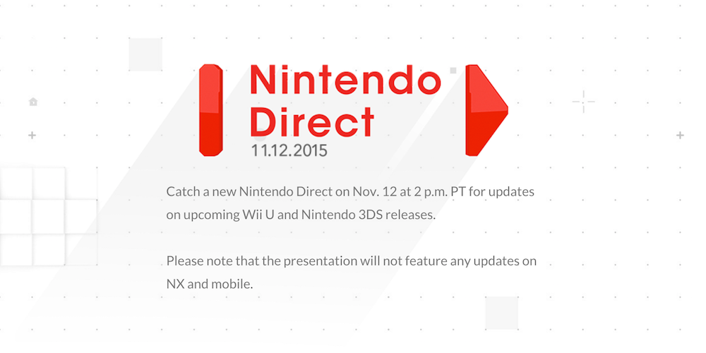 Nintendo Direct is Coming Back on November 12