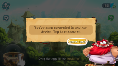 You've been connected to another device. Tap to reconnect.