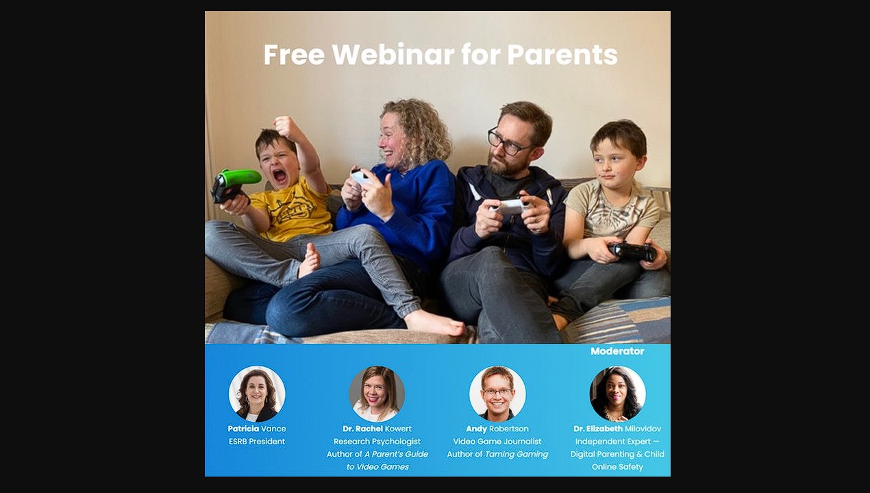 Learn about the positive benefits of playing games in ESRB free webinar