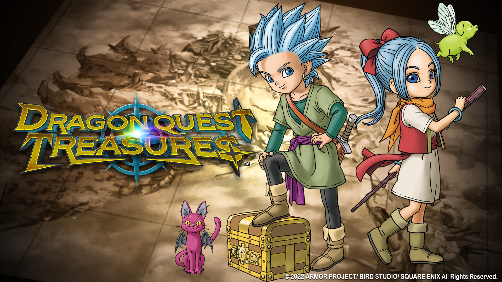 Recruit monsters and hunt treasures in Dragon Quest Treasures