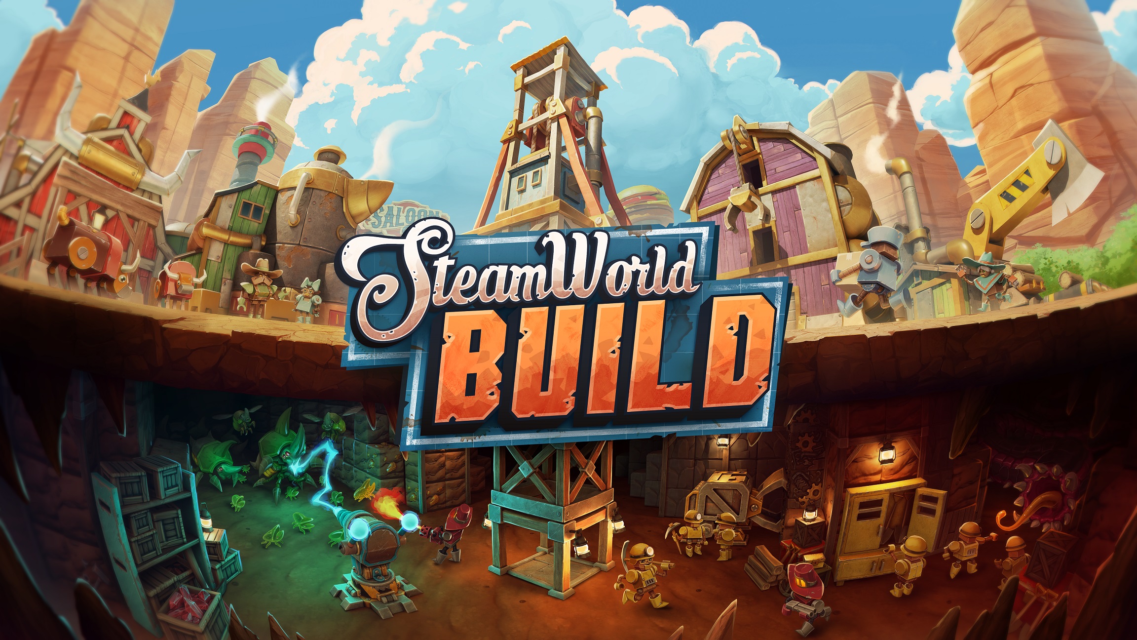 Build and maintain a robot town in SteamWorld Build