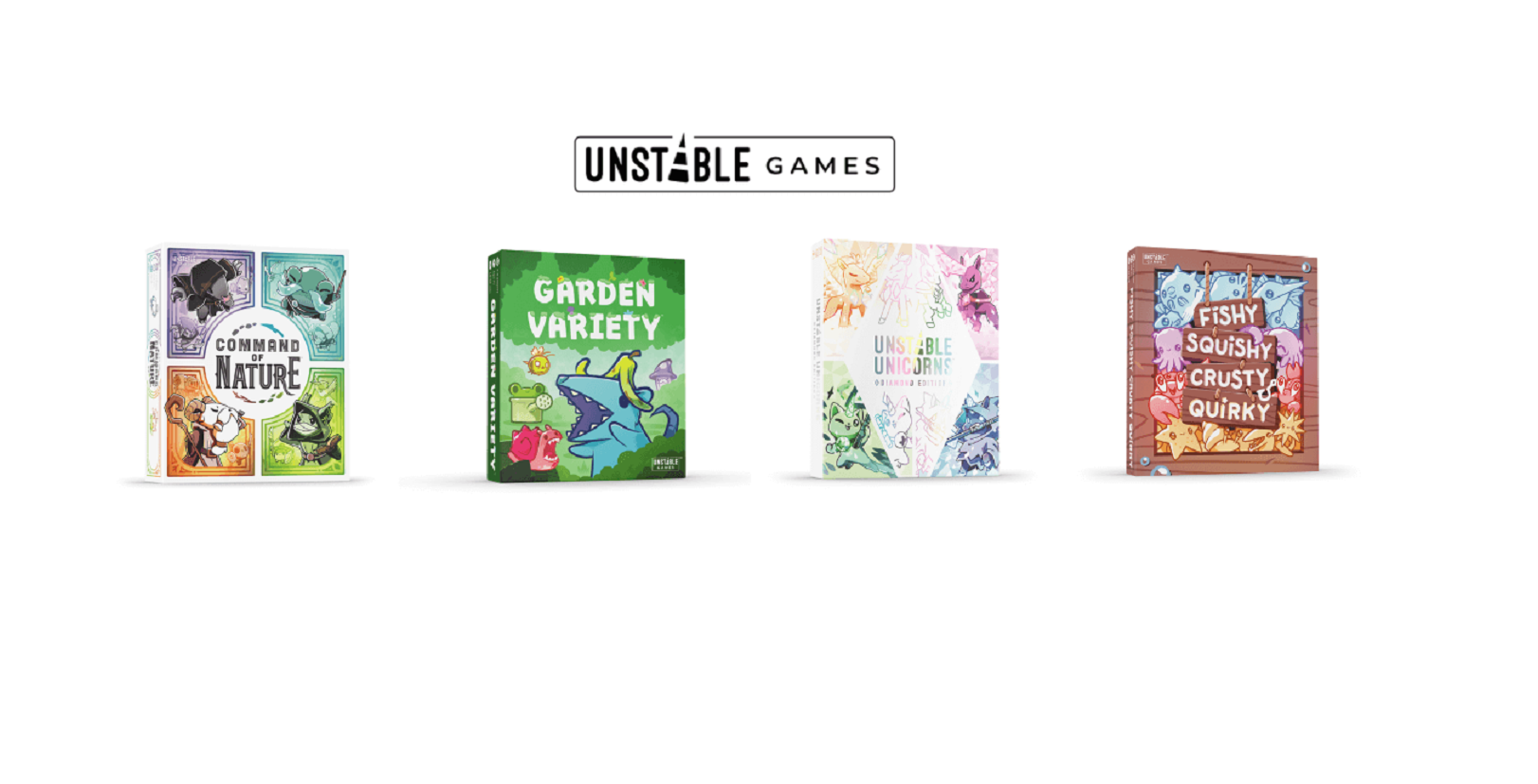 Four new kid-friendly card games from the makers of Unstable Unicorns