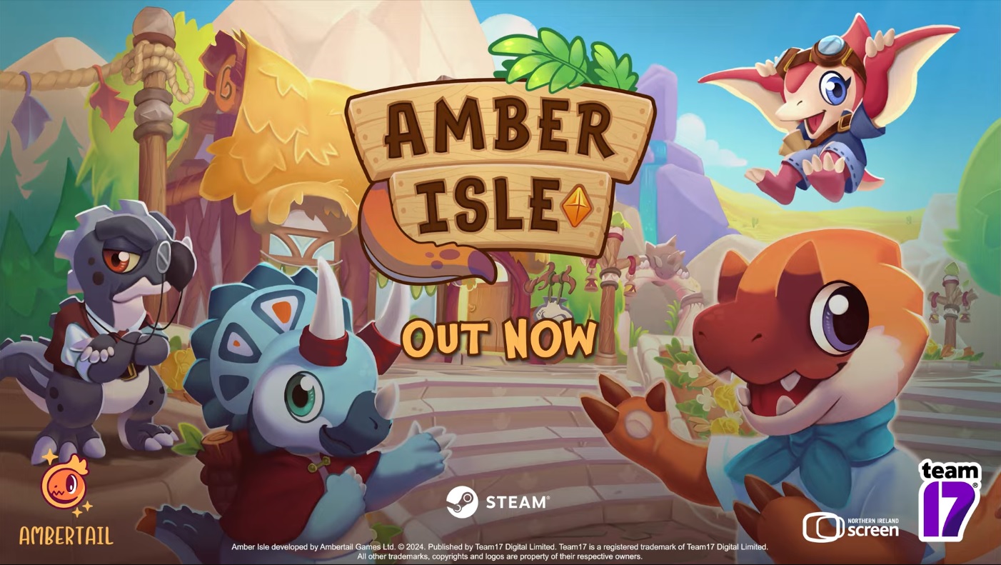 Run a cozy shop sim for cute dinosaur customers in Amber Isle