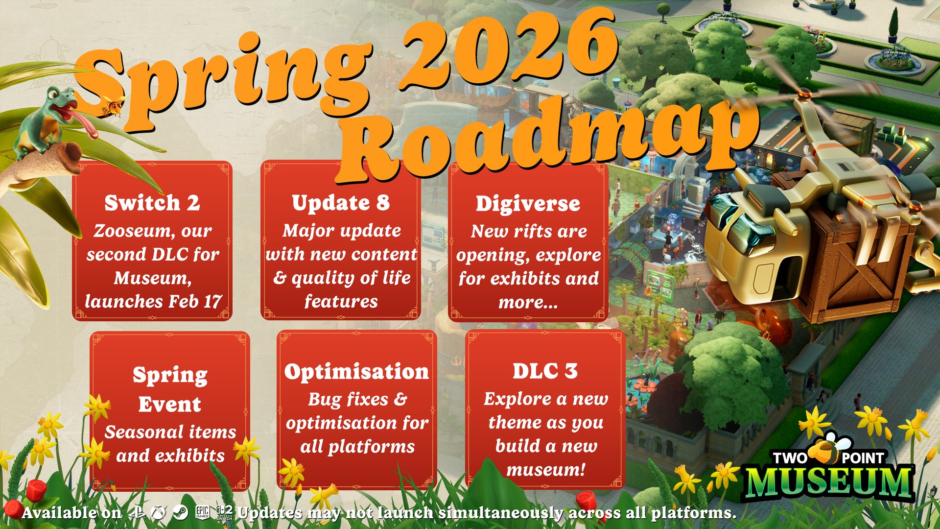 Two Point Museum Spring 2026 roadmap teases new Update and DLC