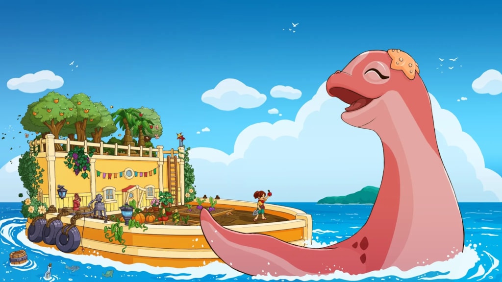 Collector’s Cove is a cozy, ocean-faring farming adventure with a giant dinosaur