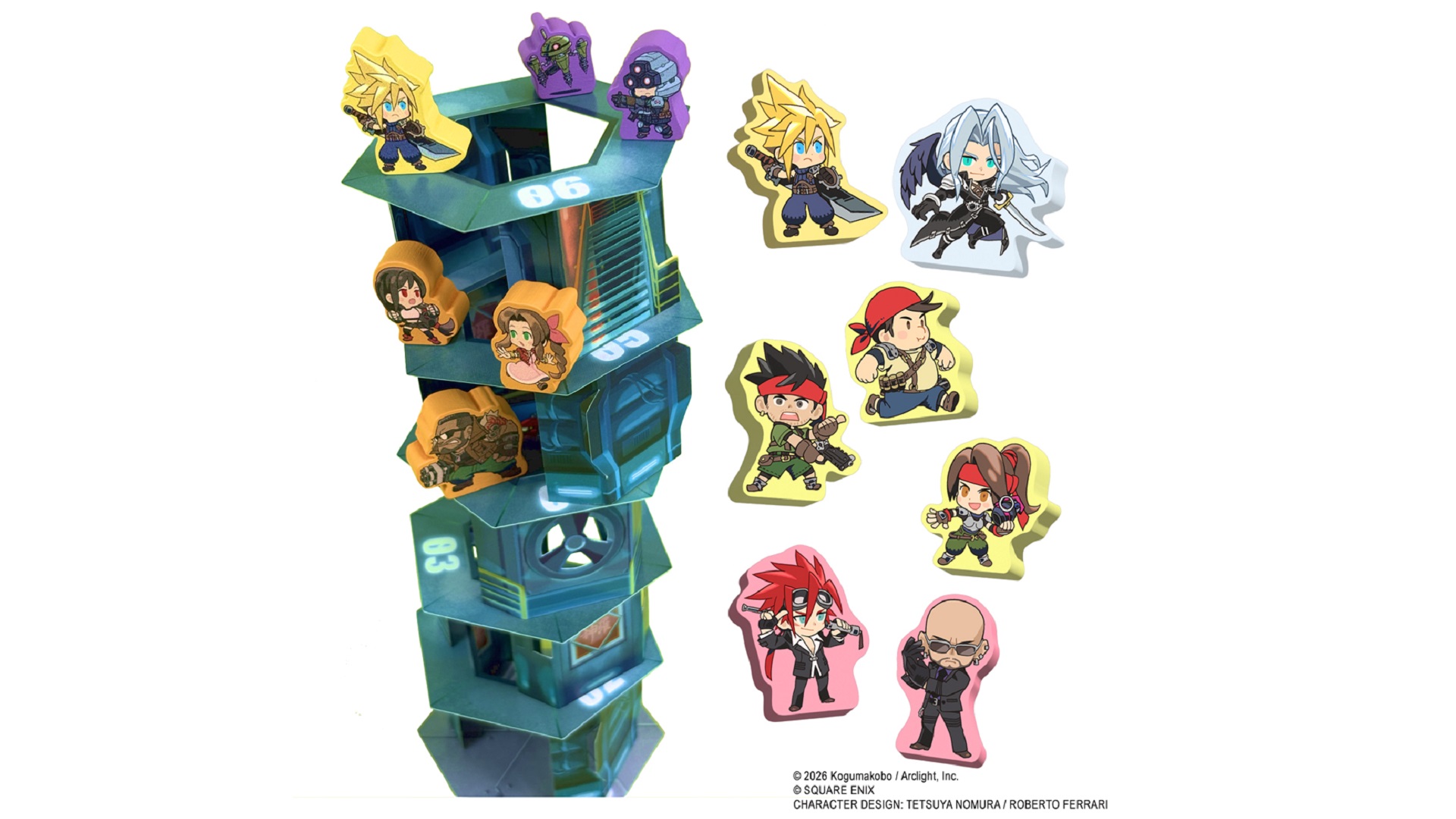 Ascend the Shinra Tower is a tower balance board game inspired by Final Fantasy 7