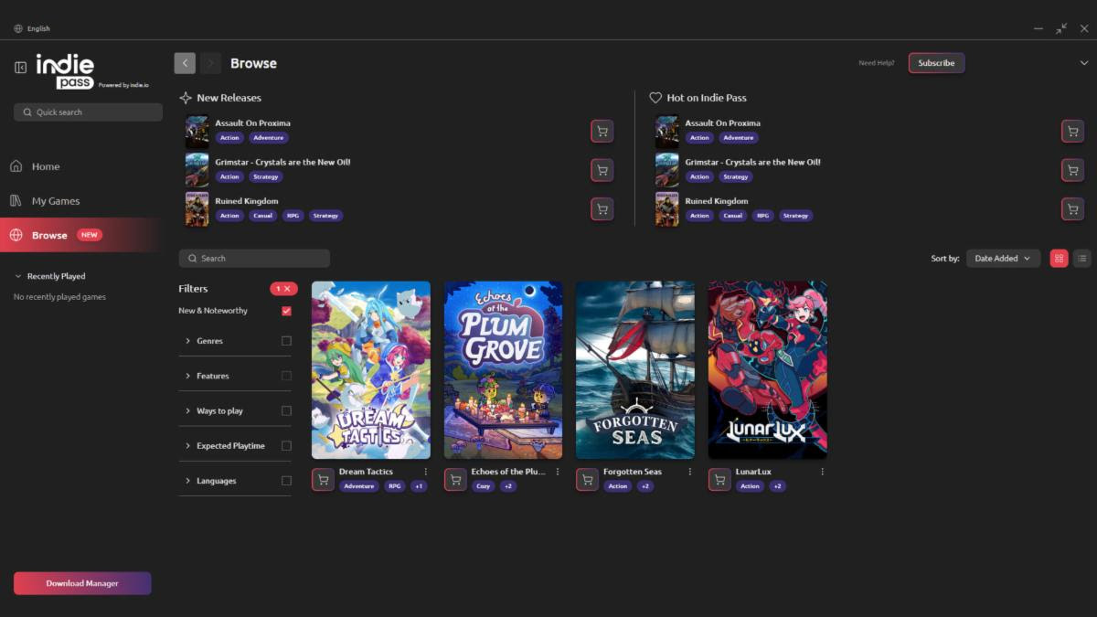 Indie.io announces Indie Pass, a subscription indie gaming service