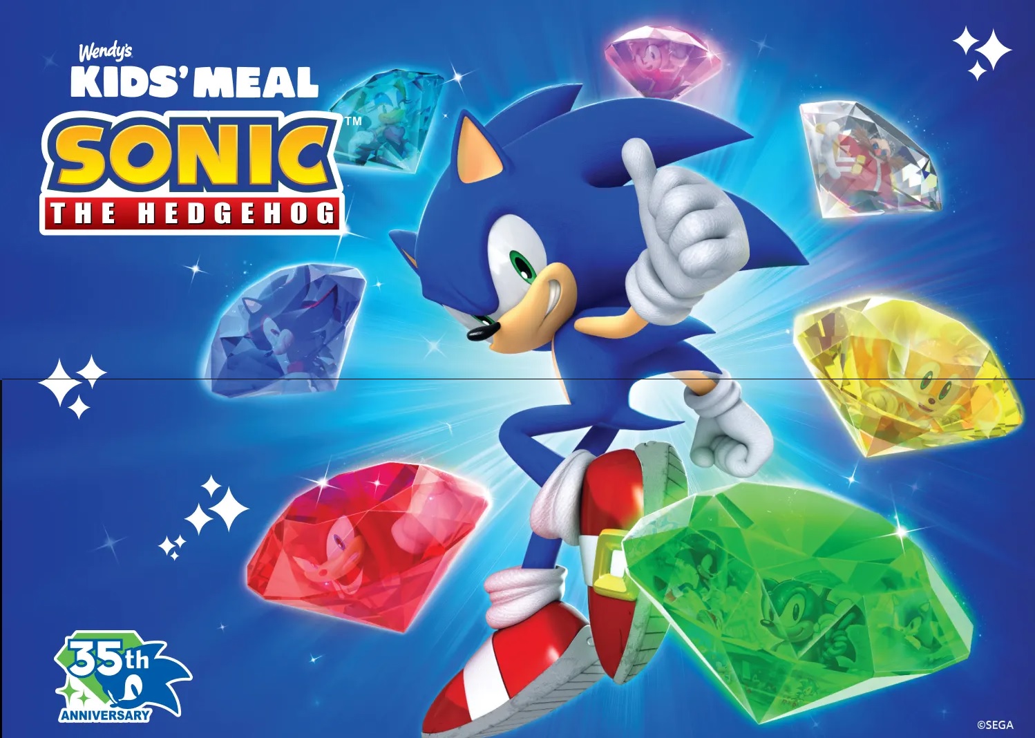 Collect Sonic the Hedgehog 35th anniversary trading cards from Wendy’s Kid’s Meals